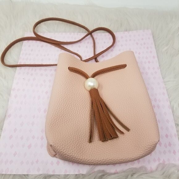 Faux Leather Drawstring Bag with Bead Tassel. - Picture 7 of 8